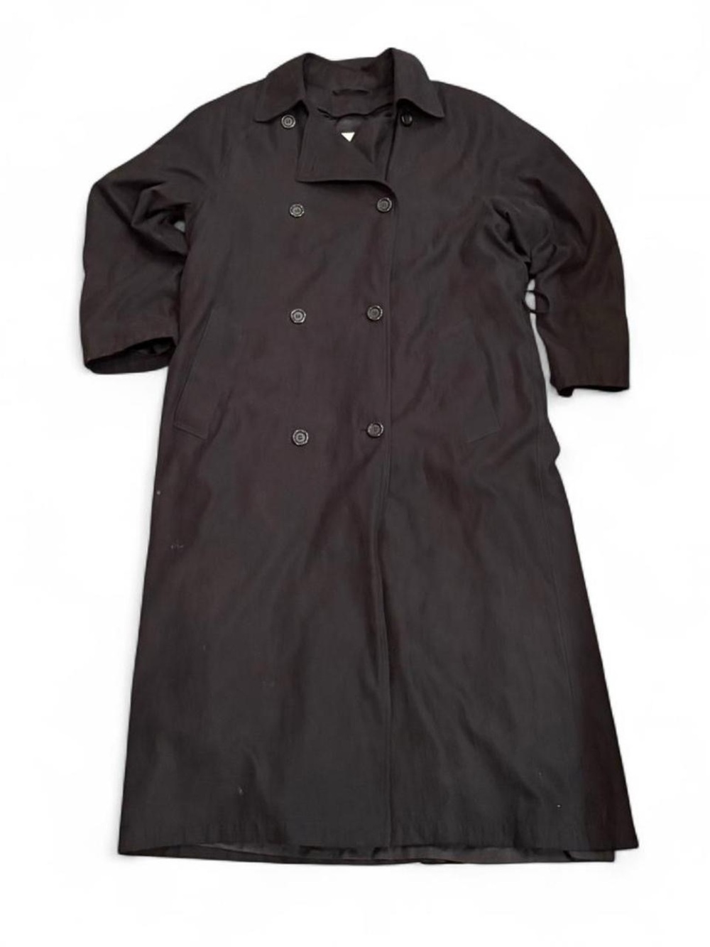 London Fog woman’s Double-Breasted Long Trench Coat - Black